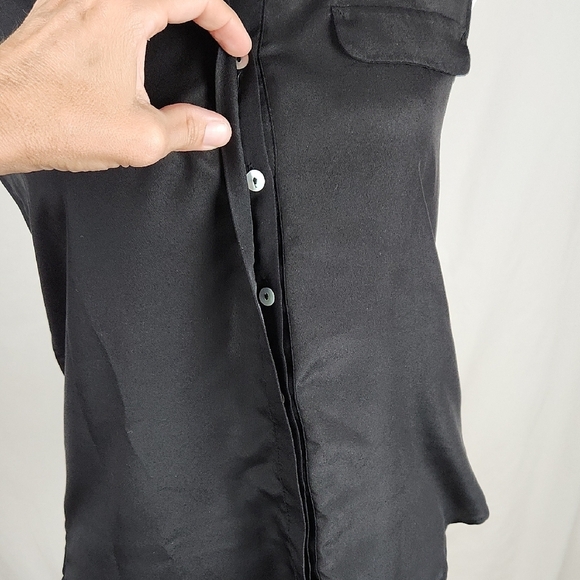 H&M Black Sleeveless Fitted Blouse with Mandarin Collar - Picture 6 of 7